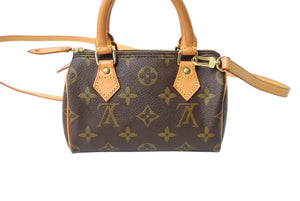 LOUIS VUITTON ルイ ヴィトン ミニスピーディ ハンドバッグ モノグラム M41534 PVC ブラウン ゴールド金具 美品 中古 65189