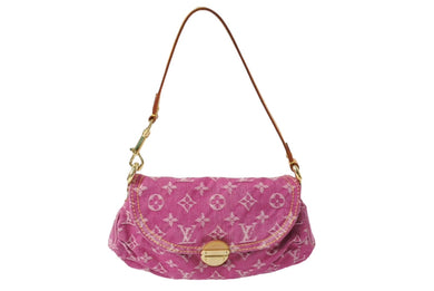 LouisVuitton ルイヴィトン ミニプリーティ ショルダーバッグ M95216 フューシャ モノグラムデニムキャンバス 美品 中古 65190