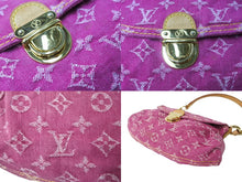 画像をギャラリービューアに読み込む, LouisVuitton ルイヴィトン ミニプリーティ ショルダーバッグ M95216 フューシャ モノグラムデニムキャンバス 美品 中古 65190