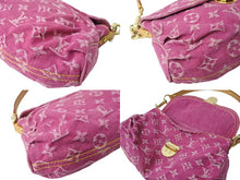 画像をギャラリービューアに読み込む, LouisVuitton ルイヴィトン ミニプリーティ ショルダーバッグ M95216 フューシャ モノグラムデニムキャンバス 美品 中古 65190