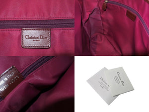 ChristianDior クリスチャンディオール トロッター 総柄 トートバッグ 19BM-0073 キャンバス レザー レッド 美品 中古 65195