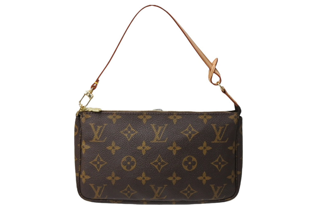 極美品 LOUIS VUITTON ルイ ヴィトン ポシェットアクセソワール アクセサリーポーチ M51980 モノグラム PVC レザー 中古 65198