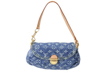 画像をギャラリービューアに読み込む, LOUIS VUITTON ルイヴィトン ミニプリーティ ハンドバッグ M95050 モノグラム デニム レザー ゴールド金具 美品 中古 65199