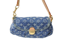 画像をギャラリービューアに読み込む, LOUIS VUITTON ルイヴィトン ミニプリーティ ハンドバッグ M95050 モノグラム デニム レザー ゴールド金具 美品 中古 65199