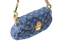 画像をギャラリービューアに読み込む, LOUIS VUITTON ルイヴィトン ミニプリーティ ハンドバッグ M95050 モノグラム デニム レザー ゴールド金具 美品 中古 65199
