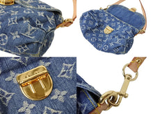 画像をギャラリービューアに読み込む, LOUIS VUITTON ルイヴィトン ミニプリーティ ハンドバッグ M95050 モノグラム デニム レザー ゴールド金具 美品 中古 65199
