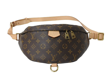 極美品 LOUIS VUITTON ルイヴィトン バムバッグ ボディバッグ M43644 モノグラム ブラウン PVC レザー 中古 65203