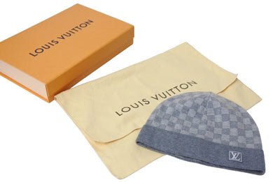 LouisVuitton ルイヴィトン ボネ プティ ダミエ ニット帽 M70606 イタリア製 ウール ポリウレタン グレー 美品 中古 65206