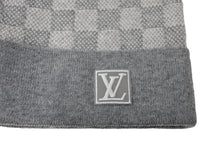 Load image into Gallery viewer, LouisVuitton ルイヴィトン ボネ プティ ダミエ ニット帽 M70606 イタリア製 ウール ポリウレタン グレー 美品 中古 65206