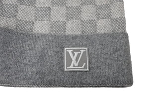 LouisVuitton ルイヴィトン ボネ プティ ダミエ ニット帽 M70606 イタリア製 ウール ポリウレタン グレー 美品 中古 65206