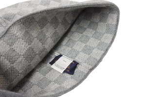 LouisVuitton ルイヴィトン ボネ プティ ダミエ ニット帽 M70606 イタリア製 ウール ポリウレタン グレー 美品 中古 65206