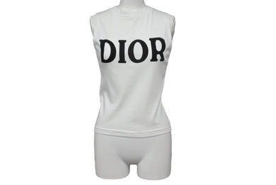 ChristianDior クリスチャンディオール タンクトップ 1P18151020 フランス製 コットン ホワイト ブラック サイズM 美品 中古 65207
