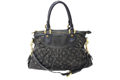 LOUIS VUITTON ルイヴィトン ネオ カビィMM ハンドバッグ 2WAY M95351 モノグラム デニム ヴィンテージ加工 ブラック 良品 中古 65229