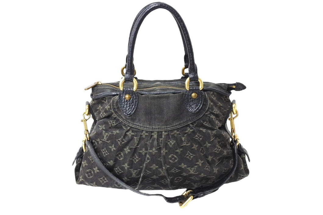 LOUIS VUITTON ルイヴィトン ネオ カビィMM ハンドバッグ 2WAY M95351 モノグラム デニム ヴィンテージ加工 ブラック 良品 中古 65229