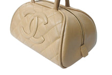 Load image into Gallery viewer, CHANEL シャネル ハンドバッグ ミニボストンバッグ ボーリングバッグ 11番台 2007年 キャビアスキン ベージュ 美品 中古 65232