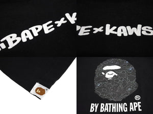A BATHING APE KAWS アベイシングエイプ カウズ 半袖Ｔシャツ コラボ ブラック サイズL プリント ベイプ 美品 中古 65233