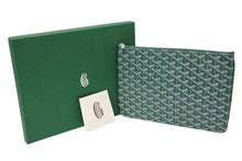 画像をギャラリービューアに読み込む, 新品未使用 GOYARD ゴヤール セナ MM クラッチバッグ SENAT2MMLTY09CL09P レザー PVC グリーン シルバー金具 中古 65239