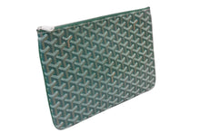 画像をギャラリービューアに読み込む, 新品未使用 GOYARD ゴヤール セナ MM クラッチバッグ SENAT2MMLTY09CL09P レザー PVC グリーン シルバー金具 中古 65239