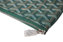 画像をギャラリービューアに読み込む, 新品未使用 GOYARD ゴヤール セナ MM クラッチバッグ SENAT2MMLTY09CL09P レザー PVC グリーン シルバー金具 中古 65239