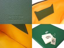 画像をギャラリービューアに読み込む, 新品未使用 GOYARD ゴヤール セナ MM クラッチバッグ SENAT2MMLTY09CL09P レザー PVC グリーン シルバー金具 中古 65239