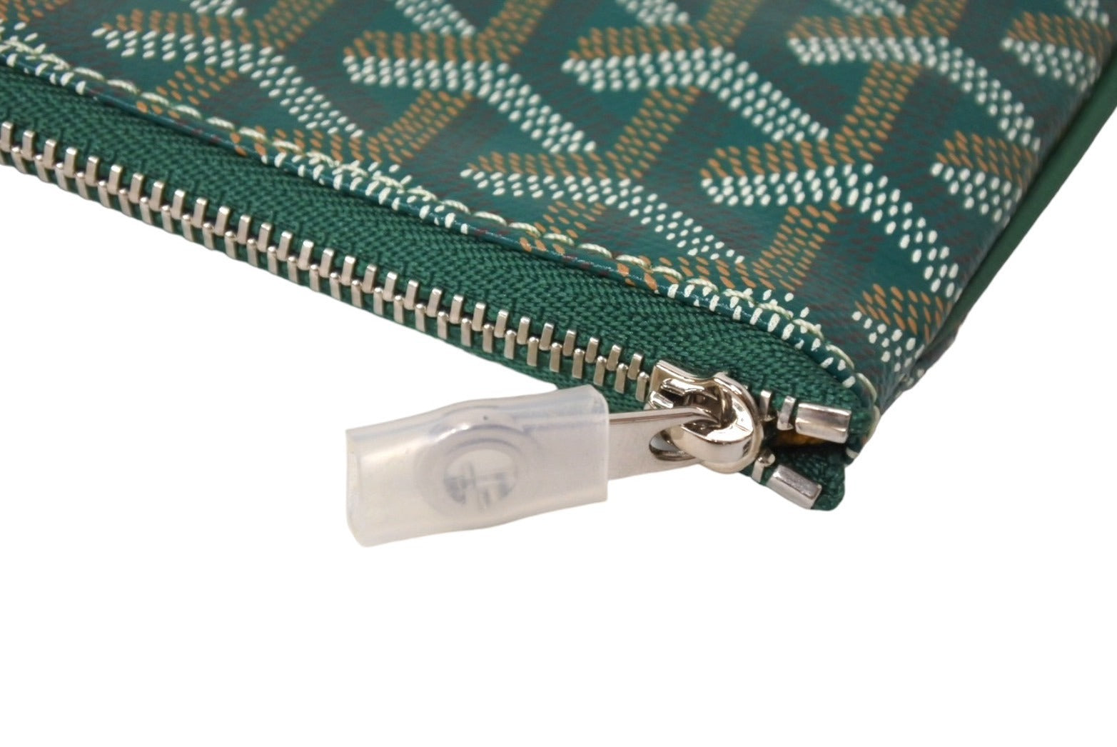 極美品 GOYARD PVC クラッチバッグ ファスナー 総柄 グリーン 緑 GOYARD - ゴヤール AMABOIIENG ボーイング 25 クラッチバッグ