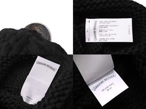 新品未使用 ChromeHearts クロムハーツ ニットキャップ フローラルパッチ BSフレアボタン カシミヤ シルバー925 ONESIZE 65245