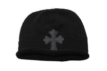 Load image into Gallery viewer, 新品未使用 ChromeHearts クロムハーツ ニットキャップ セメタリークロスパッチ クロスボタン コットン シルバー925 ONESIZE 65246