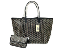 画像をギャラリービューアに読み込む, 新品未使用 GOYARD ゴヤール SAINTLOUIS PM VERT サンルイPM トートバッグ ゴヤールディンキャンバス ブラック カーフスキン 65249
