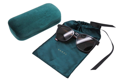 GUCCI グッチ サングラス 眼鏡 UVカット 1001SK 002 サイズ55□19-145 マーモント ブラック ワインレッド 美品 中古 65259