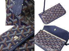 画像をギャラリービューアに読み込む, 極美品 GOYARD ゴヤール サック アンジュGM トートバッグ リバーシブル ポーチ付き キャンバス カーフスキン ネイビー 中古 65260