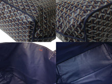 画像をギャラリービューアに読み込む, 極美品 GOYARD ゴヤール サック アンジュGM トートバッグ リバーシブル ポーチ付き キャンバス カーフスキン ネイビー 中古 65260