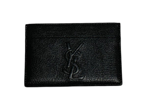 極美品 SAINT LAURENT サンローラン カードケース リヴゴーシュ YSLロゴ レザー ブラック 中古 65262 