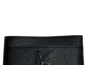 極美品 SAINT LAURENT サンローラン カードケース リヴゴーシュ YSLロゴ レザー ブラック 中古 65262 