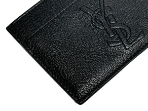 極美品 SAINT LAURENT サンローラン カードケース リヴゴーシュ YSLロゴ レザー ブラック 中古 65262 
