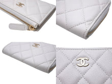 画像をギャラリービューアに読み込む, 極美品 CHANEL シャネル ココマーク コインケース 財布 ランダム イタリア製 キャビアスキン ホワイト ゴールド 中古 65267