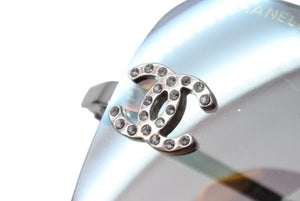 CHANEL シャネル サングラス ココマーク ラインストーン 4017-D サイズ62□17 120 シルバー 美品 中古 65271