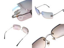 Load image into Gallery viewer, CHANEL シャネル サングラス ココマーク ラインストーン 4017-D サイズ62□17 120 シルバー 美品 中古 65271