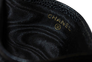 CHANEL シャネル ココマーク カードケース 6番台 フランス製 キャビアスキン ブラック 良品 中古 65279
