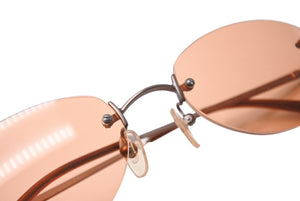CHANEL シャネル サングラス 眼鏡 ココマーク リムレス 4003 サイズ53□19 130 オレンジ 美品 中古 65282