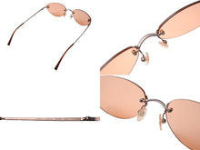 Load image into Gallery viewer, CHANEL シャネル サングラス 眼鏡 ココマーク リムレス 4003 サイズ53□19 130 オレンジ 美品 中古 65282