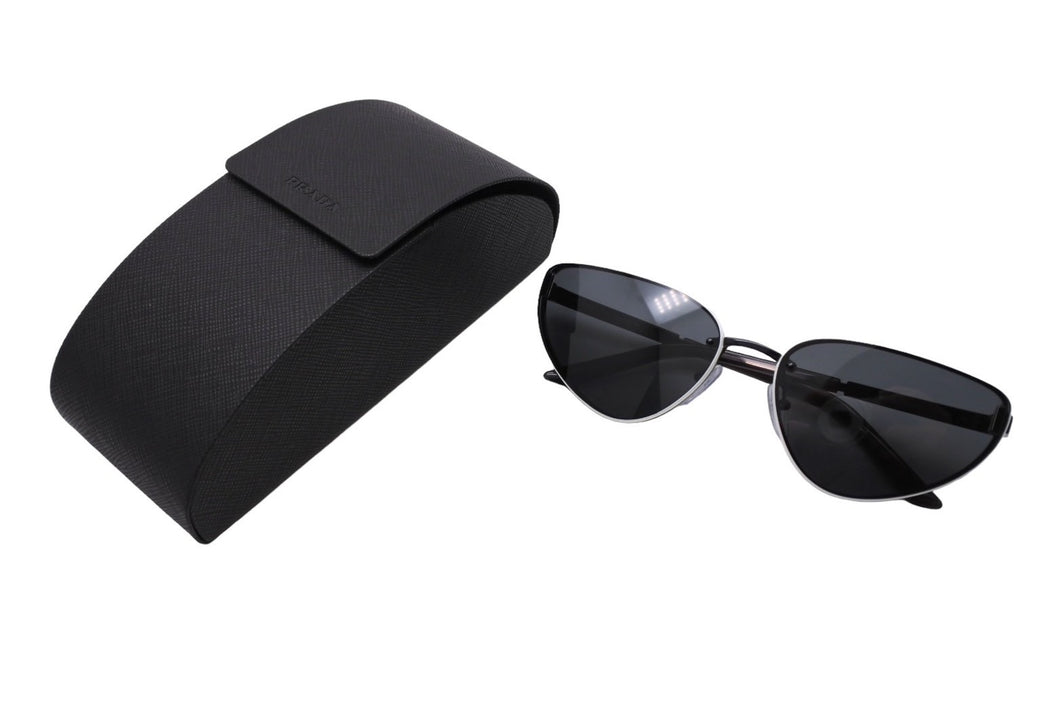 PRADA プラダ サングラス 眼鏡 SPR57W キャットアイ サイドロゴ ブラック ホワイト サイズ62□16 美品 中古 65292