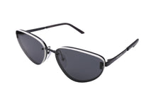 Load image into Gallery viewer, PRADA プラダ サングラス 眼鏡 SPR57W キャットアイ サイドロゴ ブラック ホワイト サイズ62□16 美品 中古 65292