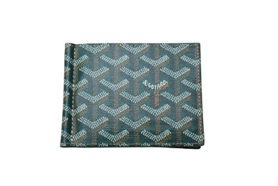 新品未使用 GOYARD ゴヤール 財布 サン トマ 二つ折り財布 STTHOMPMLTY09CL09P レザー PVC グリーン シルバー金具 中古 65300