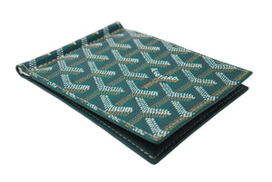 新品未使用 GOYARD ゴヤール 財布 サン トマ 二つ折り財布 STTHOMPMLTY09CL09P レザー PVC グリーン シルバー金具 中古 65300
