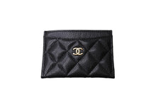 画像をギャラリービューアに読み込む, 未使用品 CHANEL シャネル クラシック カードケース ココマーク キャビアスキン グレインドカーフスキン AP0213 ブラック ゴールド 中古 65302