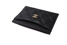 画像をギャラリービューアに読み込む, 未使用品 CHANEL シャネル クラシック カードケース ココマーク キャビアスキン グレインドカーフスキン AP0213 ブラック ゴールド 中古 65302
