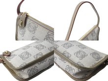 Load image into Gallery viewer, LOEWE ロエベ アナグラム ハンドバッグ ワンショルダーバッグ ポーチ キャンバス ゴールド金具 グレー 良品 中古 65306