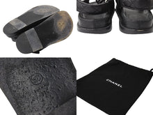 Load image into Gallery viewer, CHANEL シャネル サンダル ココマーク ラムスキン シルバー金具 G31848 サイズ37 ブラック 美品 中古 65309