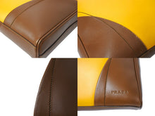 画像をギャラリービューアに読み込む, PRADA プラダ ハンドバッグ トートバッグ ワンショルダーバッグ イタリア製 レザー イエロー ブラウン シルバー 美品 中古 65317 