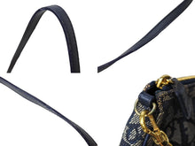 Load image into Gallery viewer, Christian Dior クリスチャンディオール ワンショルダー サドルバッグ トロッター柄 ゴールド金具 ハンドバッグ ネイビー 良品 中古 65321